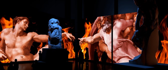 Фото мультимедийной выставки "Микеланджело. Сикстинская капелла" в ARTPLAY