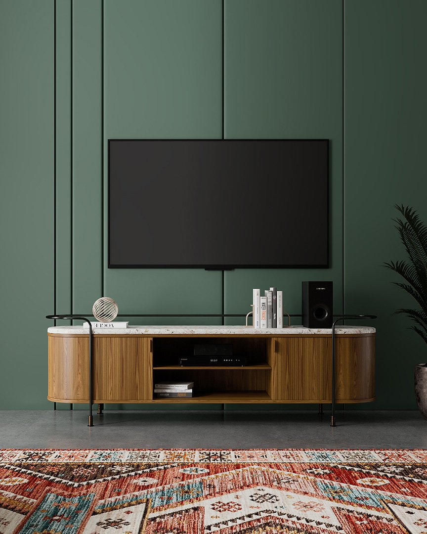 Фото дизайна зоны с телевизором от компании ARTFABRIC